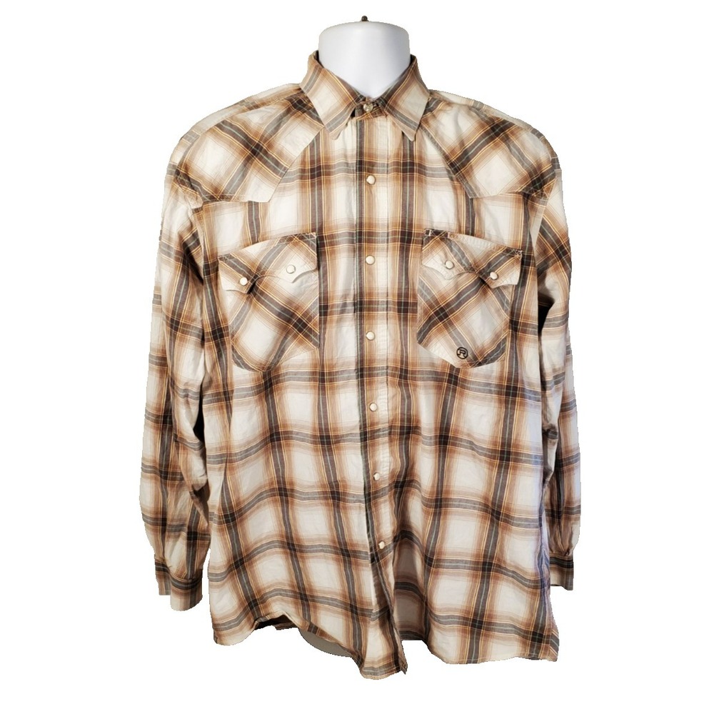 Roper Men's Large Pearl Snap Long Sleeve Shirt‎